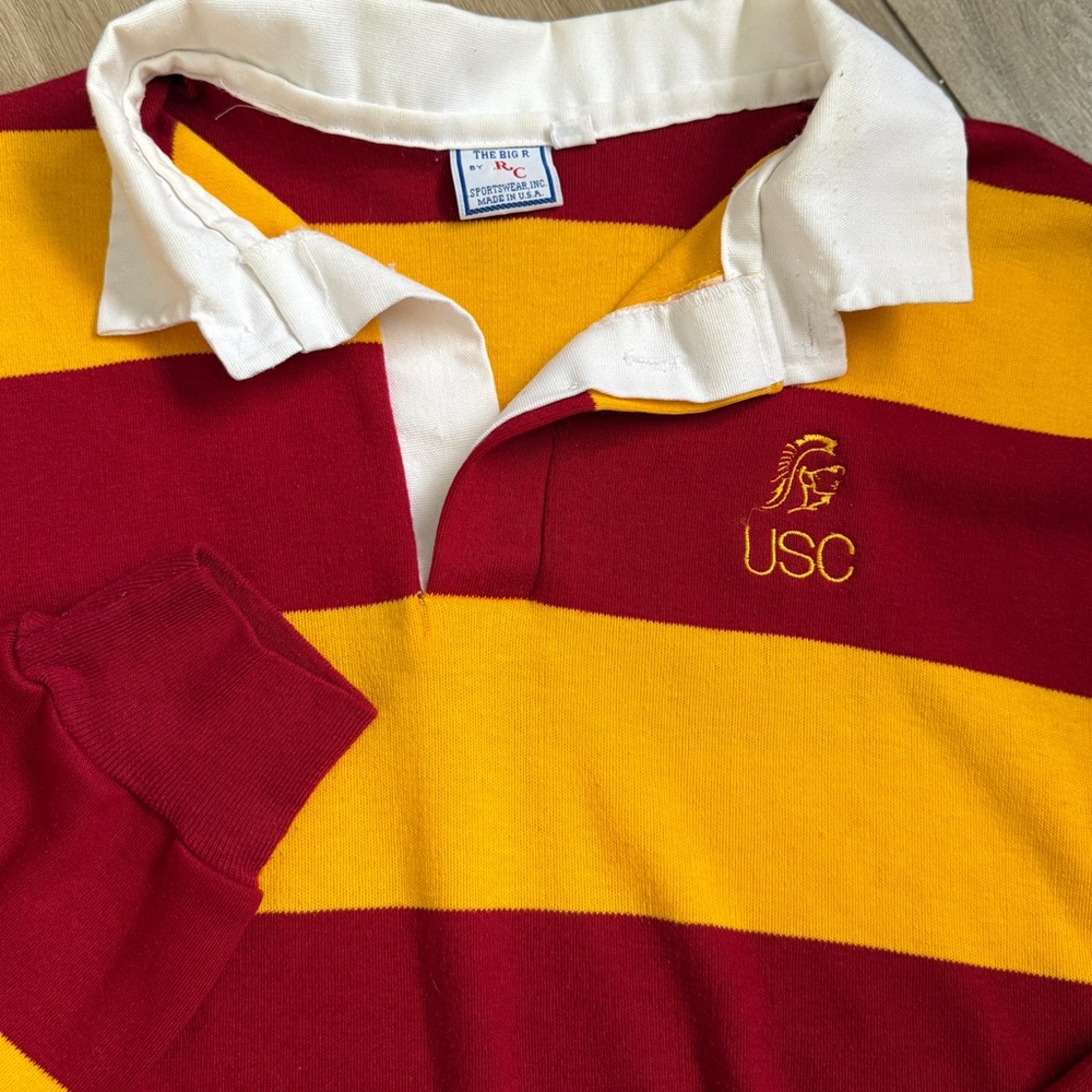 Vintage Long Sleeve Rugby Polo Shirt